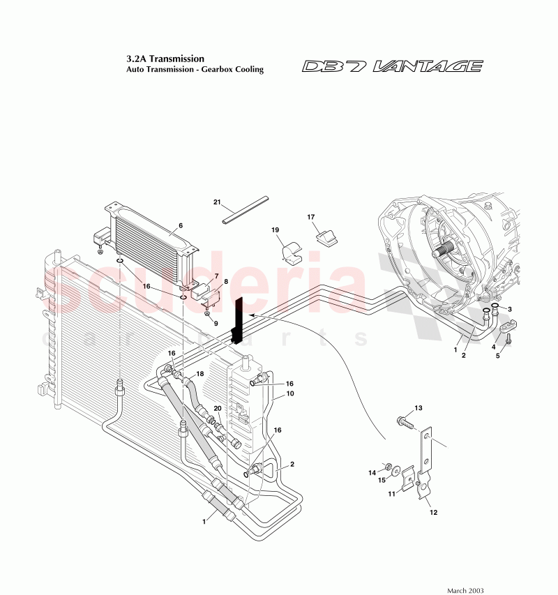 Automatic Transmission - Gearbox Cooling of Aston Martin Aston Martin DB7 Vantage