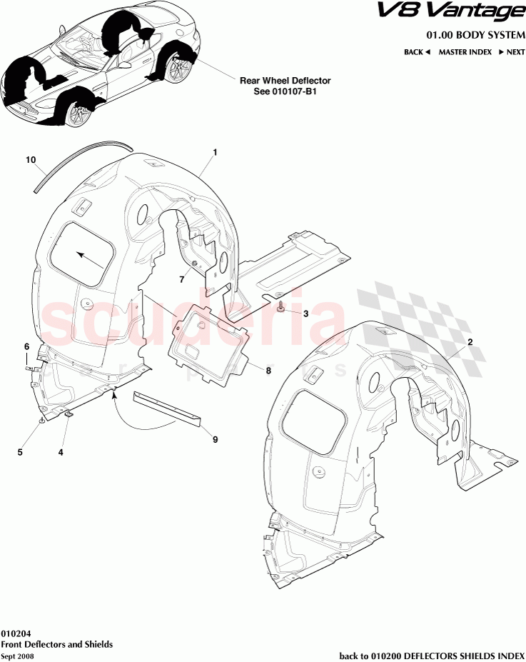 Front Deflectors and Shields of Aston Martin Aston Martin V8 Vantage