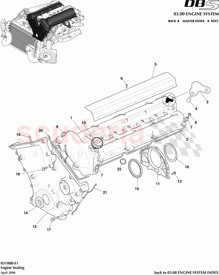 Engine Sealing of Aston Martin Aston Martin DBS V12