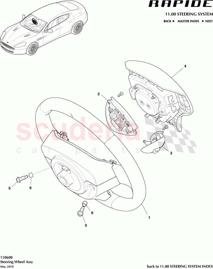 Steering Wheel Assembly of Aston Martin Aston Martin Rapide