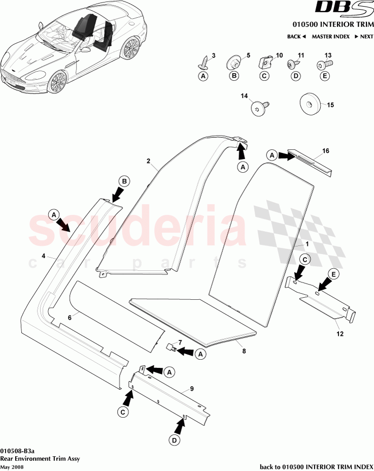 Rear Environment Trim Assembly of Aston Martin Aston Martin DBS V12