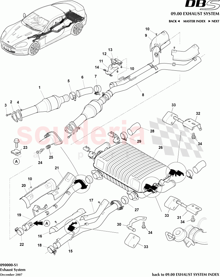 Exhaust System of Aston Martin Aston Martin DBS V12