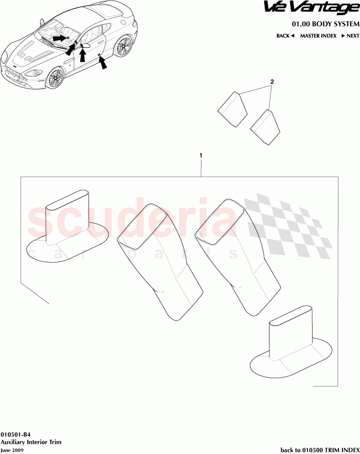 Auxiliary Interior Trim of Aston Martin Aston Martin V12 Vantage