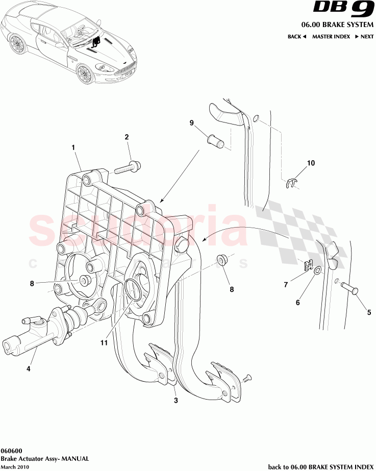 Brake Actuator Assembly (Manual) of Aston Martin Aston Martin DB9 (2004-2012)