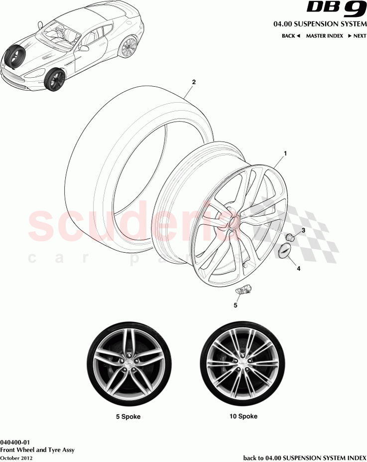 Front Wheel and Tyre Assembly of Aston Martin Aston Martin DB9 (2013-2016)