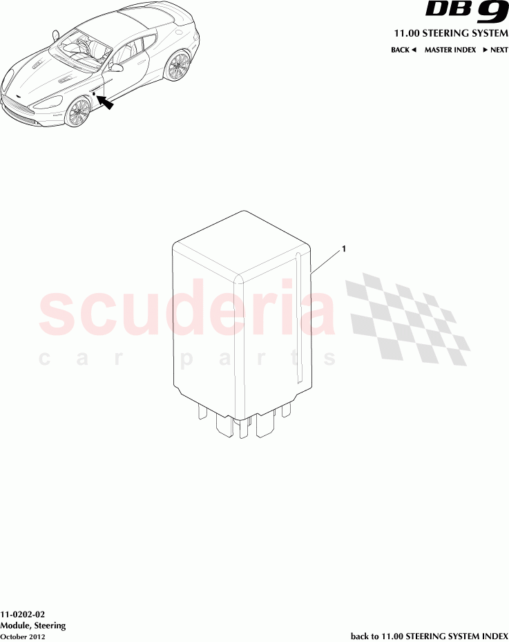 Module, Steering of Aston Martin Aston Martin DB9 (2013-2016)