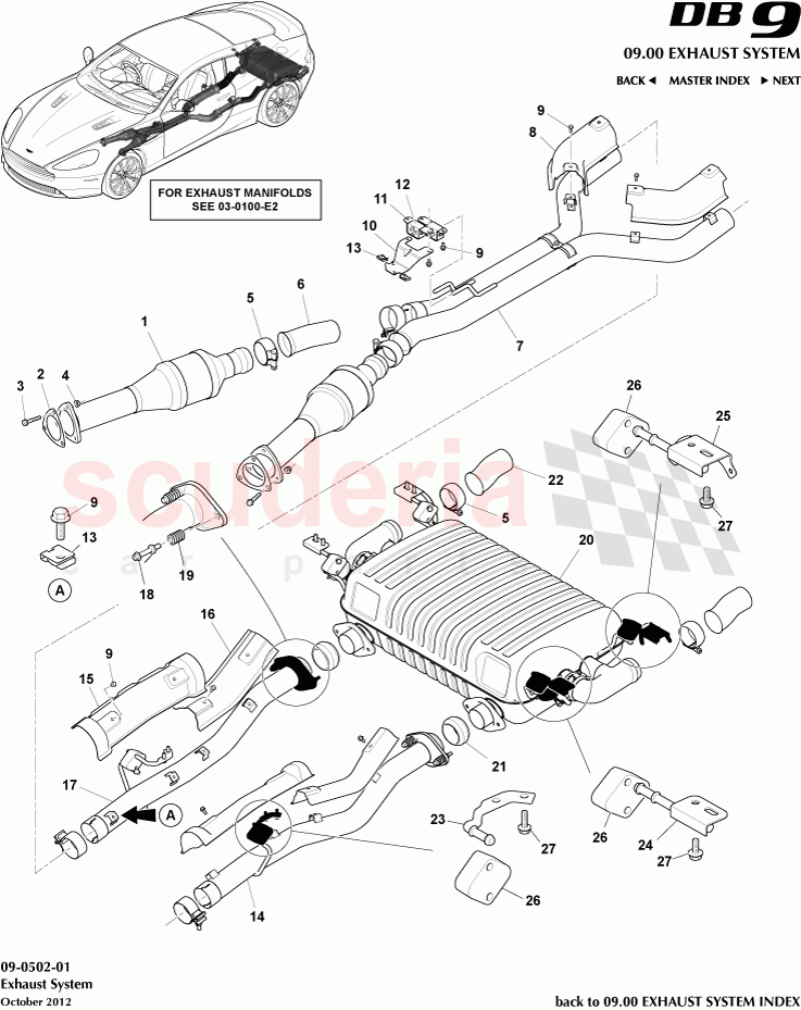 Exhaust System of Aston Martin Aston Martin DB9 (2013-2016)