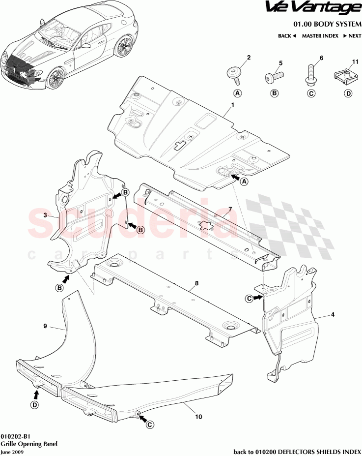 Grille Opening Panel of Aston Martin Aston Martin V12 Vantage