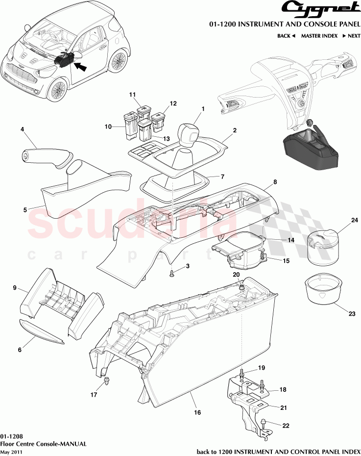 Floor Centre Console-MANUAL of Aston Martin Aston Martin Cygnet