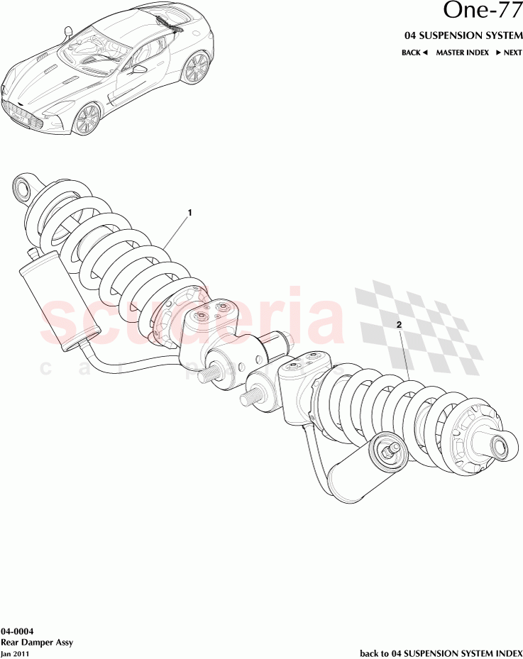 Rear Damper Assembly of Aston Martin Aston Martin One-77