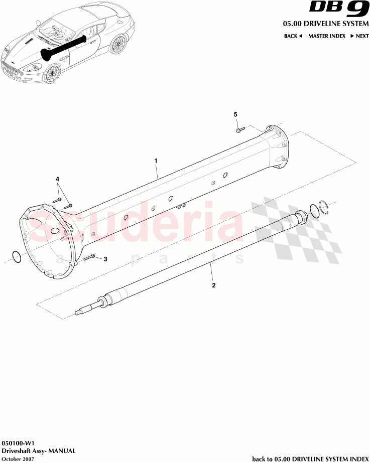 Driveshaft Assembly (Manual) of Aston Martin Aston Martin DB9 (2004-2012)