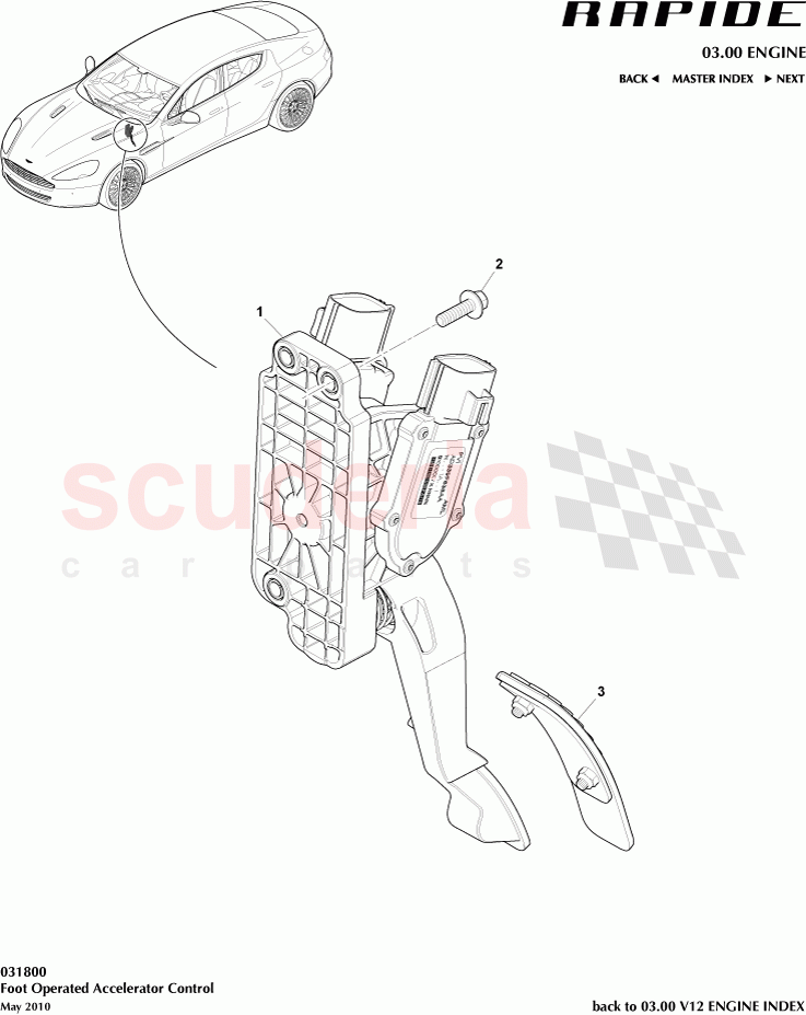 Foot Operated Accelerator Control of Aston Martin Aston Martin Rapide