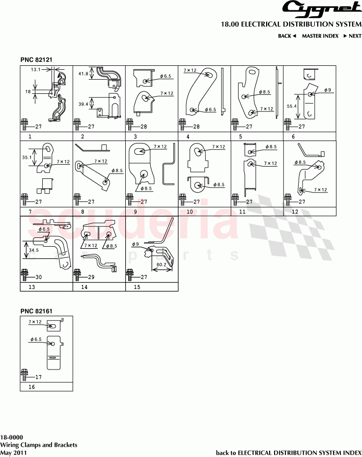 Wiring Clamps and Brackets of Aston Martin Aston Martin Cygnet