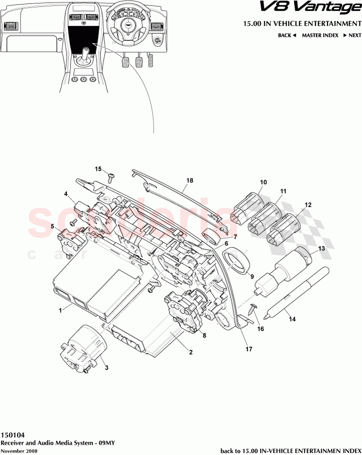 Receiver and Audio Media System (2009) of Aston Martin Aston Martin V8 Vantage