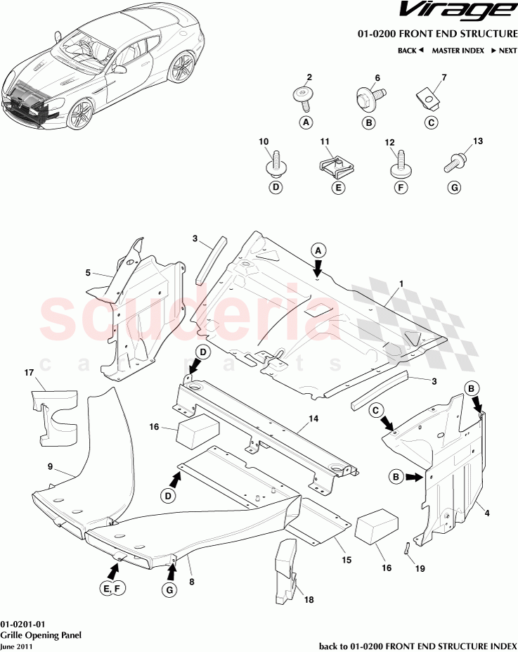 Grille Opening Panel of Aston Martin Aston Martin Virage