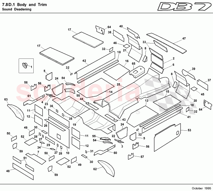 Sound Deadening of Aston Martin Aston Martin DB7 (1995)