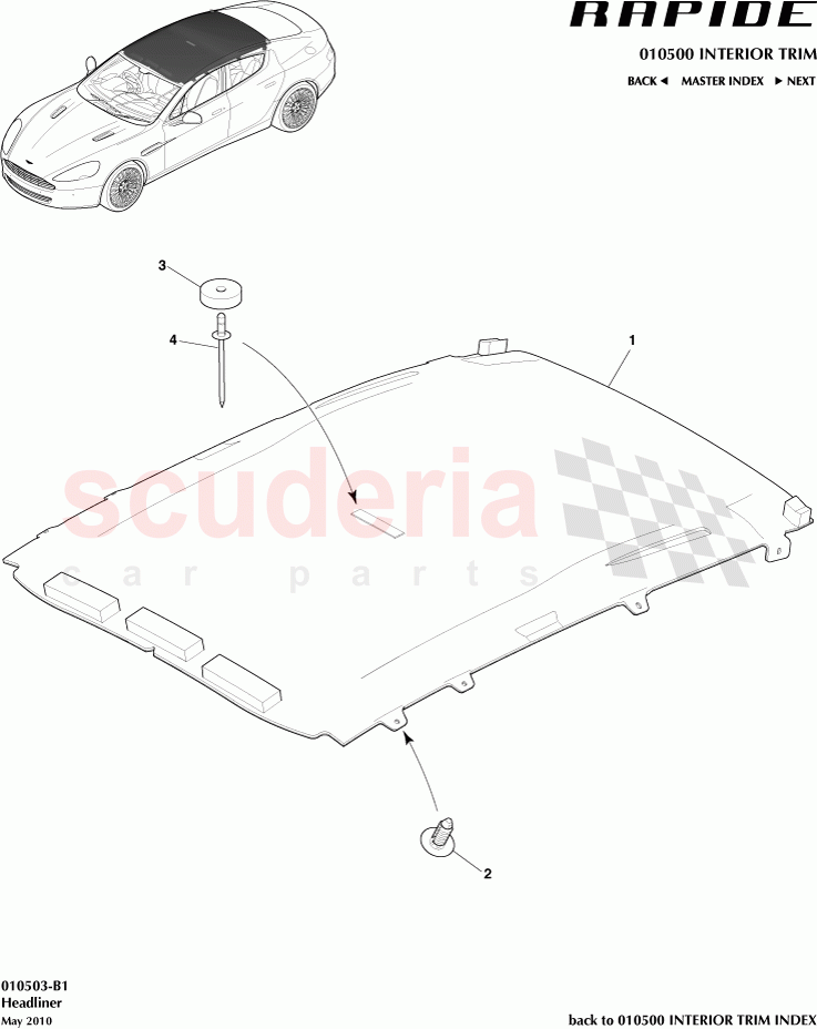 Headliner of Aston Martin Aston Martin Rapide