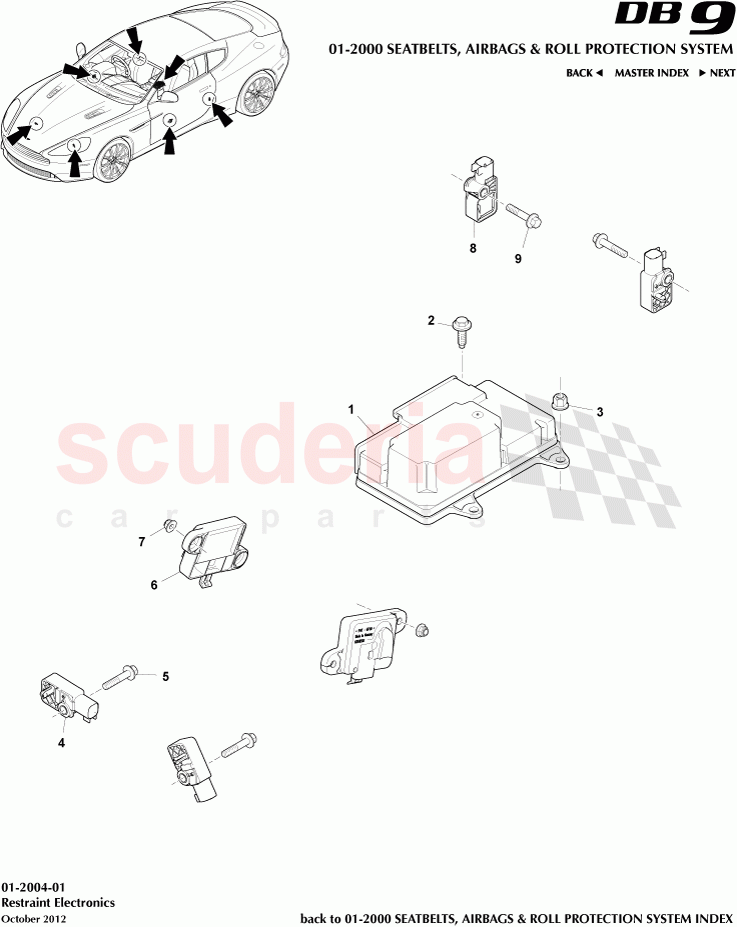 Restraint Electronics of Aston Martin Aston Martin DB9 (2013-2016)