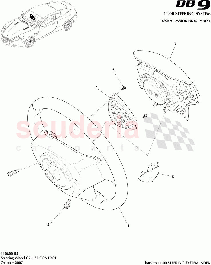 Steering Wheel CRUISE CONTROL of Aston Martin Aston Martin DB9 (2004-2012)