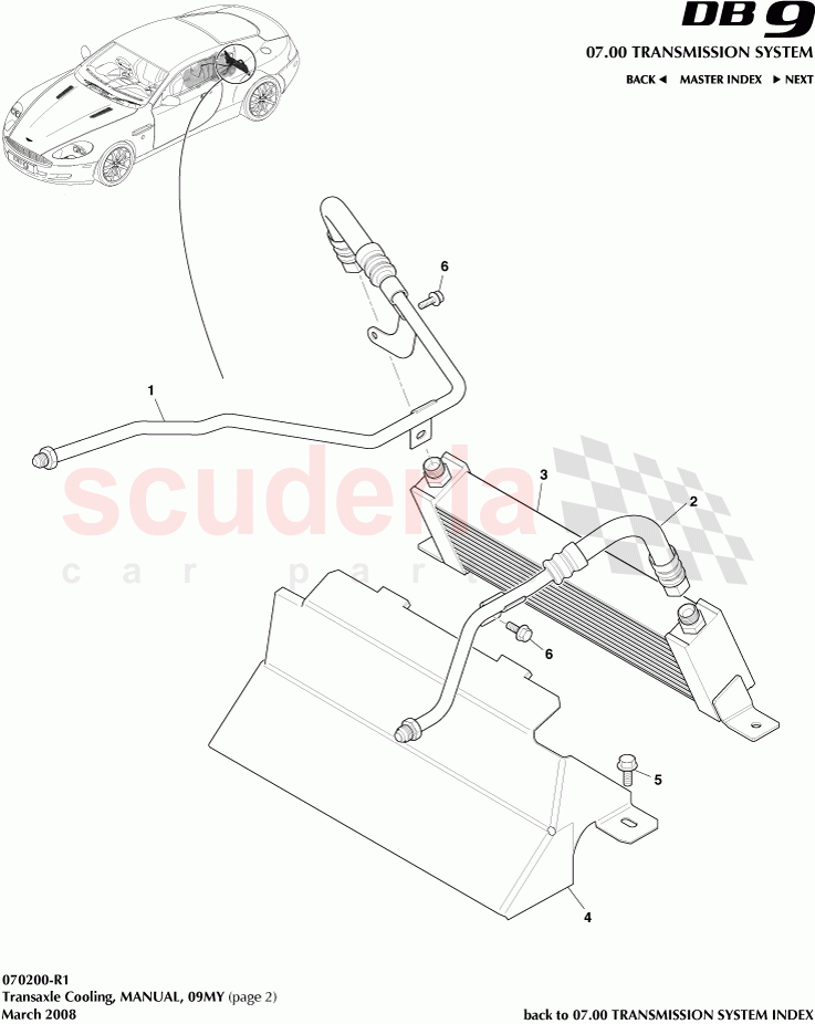 Transaxle Cooling, MANUAL (2009) (page 2) of Aston Martin Aston Martin DB9 (2004-2012)