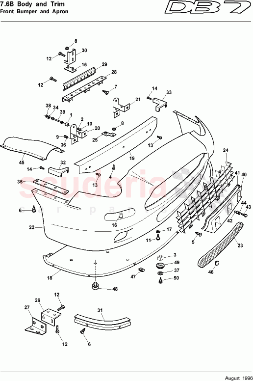 Front Bumper and Apron of Aston Martin Aston Martin DB7 (1995)