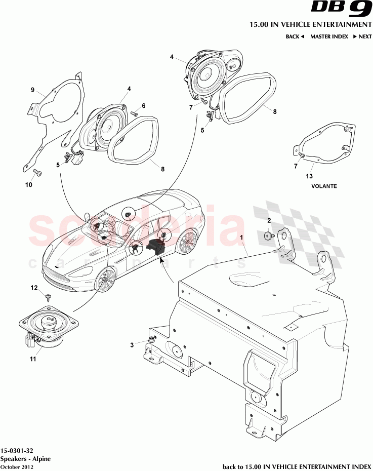 Speakers - Alpine of Aston Martin Aston Martin DB9 (2013-2016)