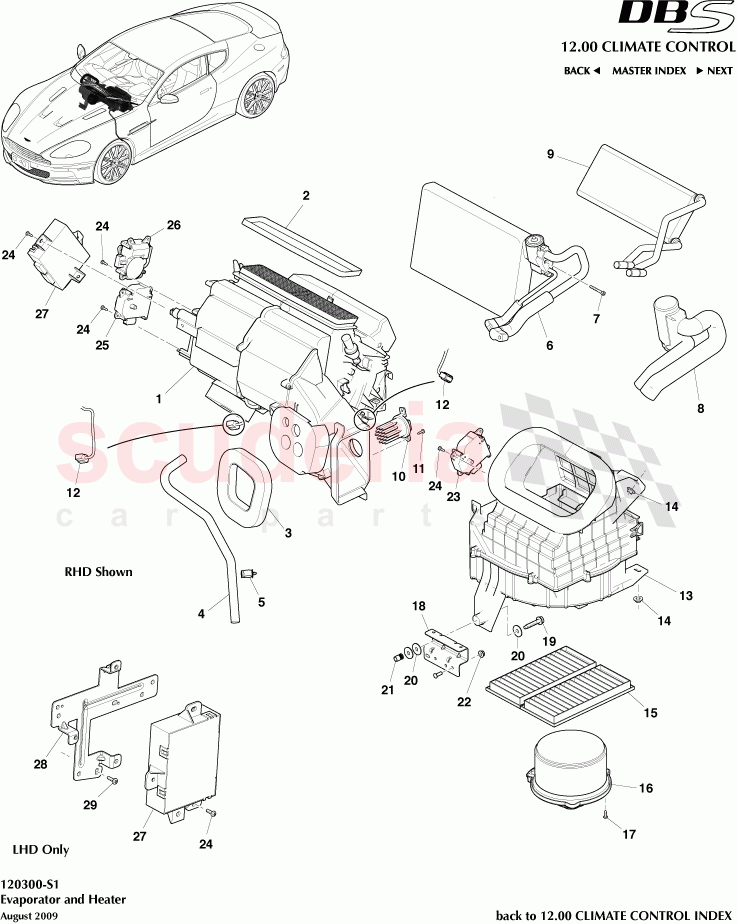 Evaporator and Heater of Aston Martin Aston Martin DBS V12