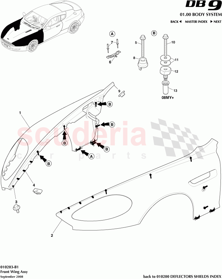 Front Wing Assembly of Aston Martin Aston Martin DB9 (2004-2012)