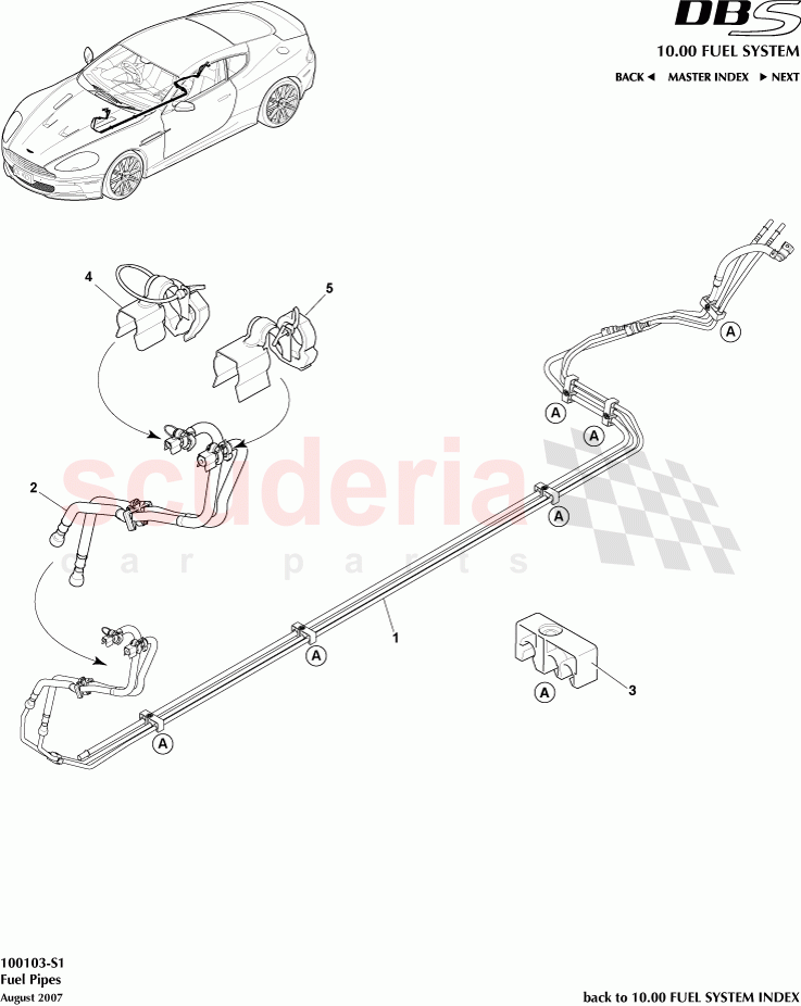 Fuel Pipes of Aston Martin Aston Martin DBS V12