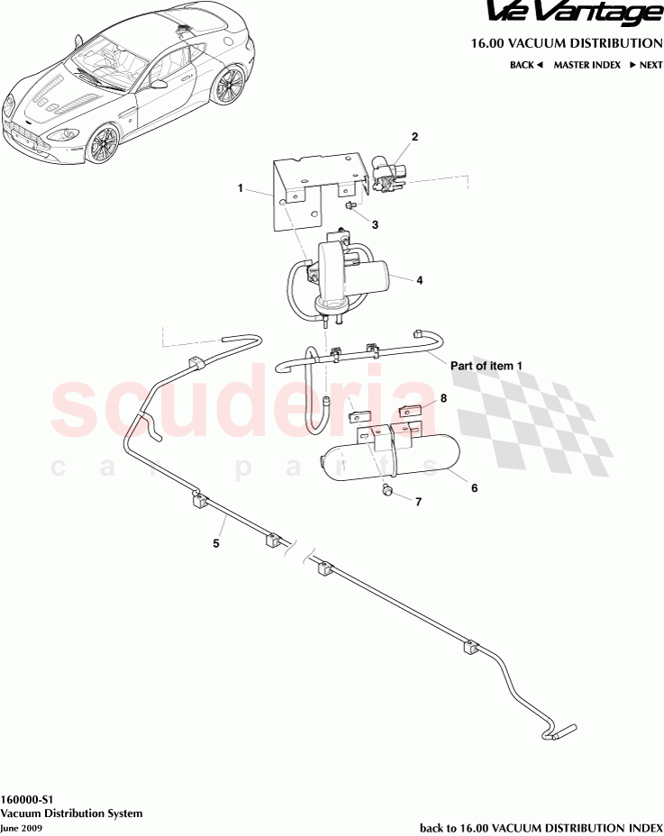 Vacuum Distribution System of Aston Martin Aston Martin V12 Vantage