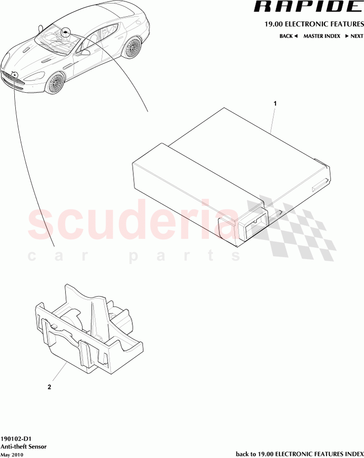 Anti-Theft Sensor of Aston Martin Aston Martin Rapide