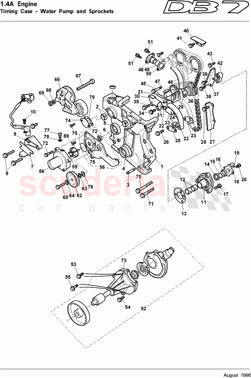 Timing Case - Water Pump and Sprockets of Aston Martin Aston Martin DB7 (1995)