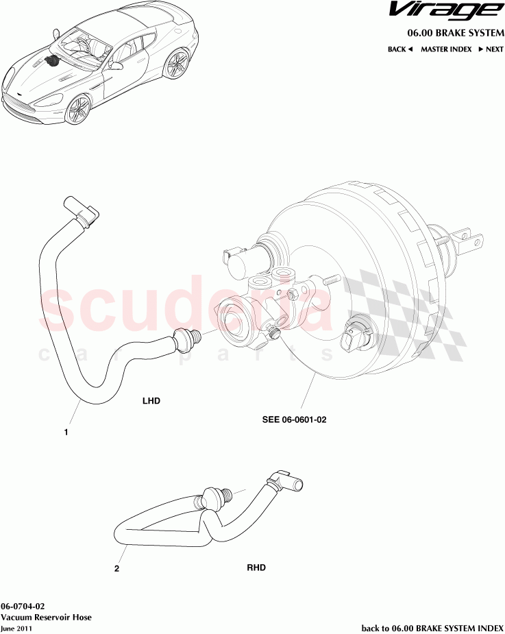 Vacuum Reservoir Hose of Aston Martin Aston Martin Virage