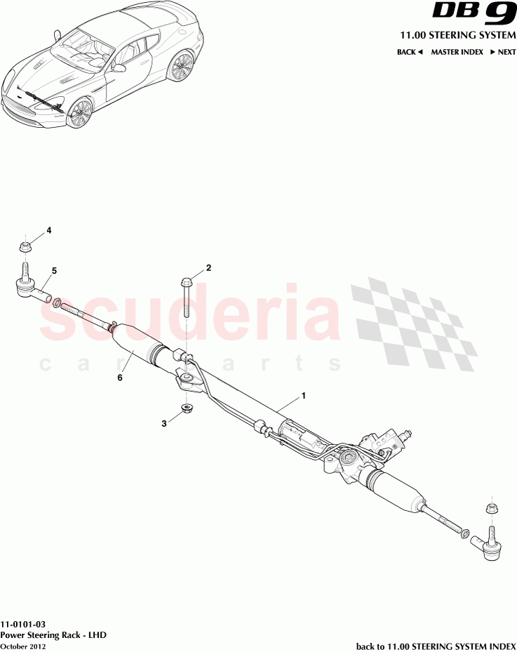 Power Steering Rack - LHD of Aston Martin Aston Martin DB9 (2013-2016)