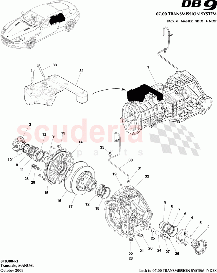 Transaxle, MANUAL of Aston Martin Aston Martin DB9 (2004-2012)