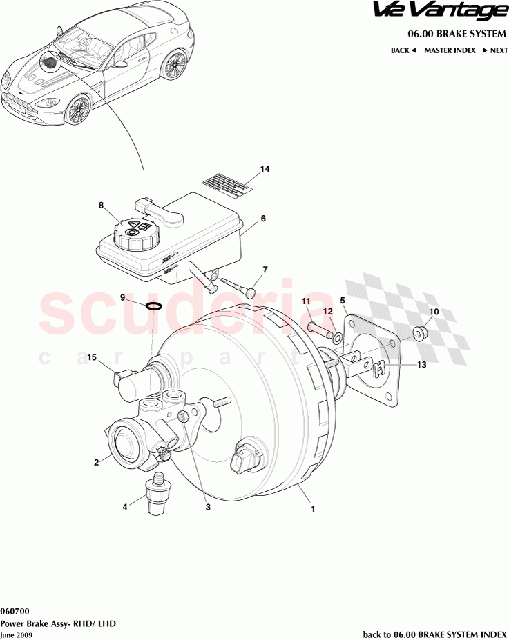 Power Brake Assembly - RHD / (LHD) of Aston Martin Aston Martin V12 Vantage