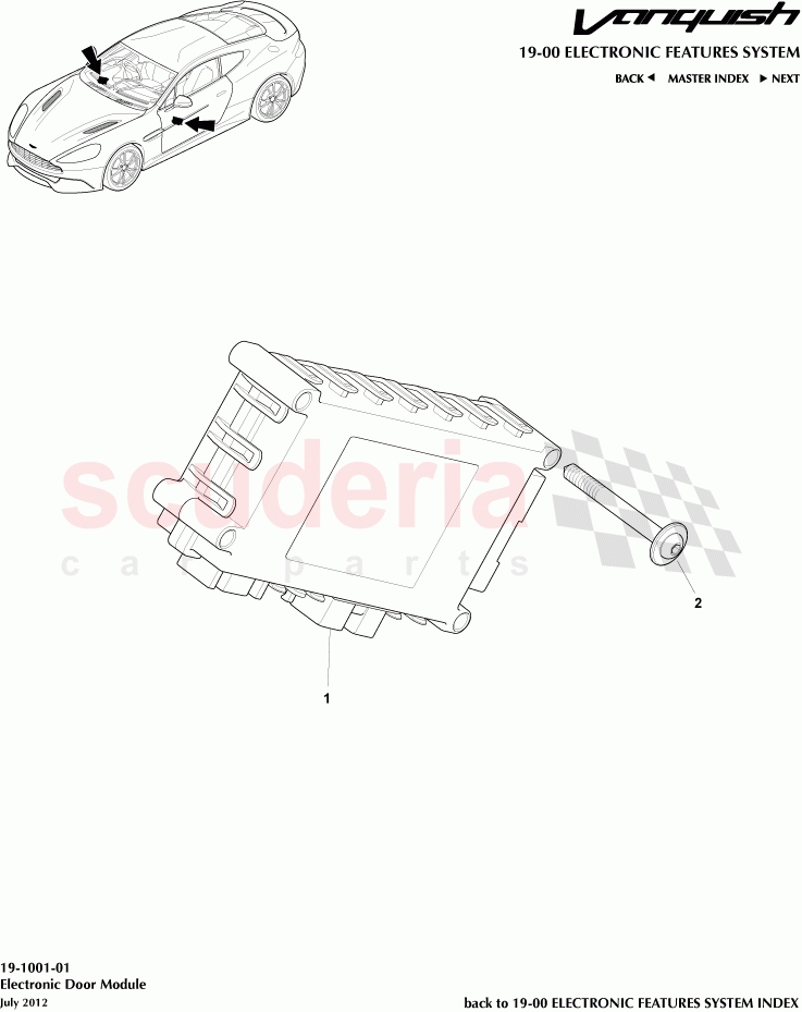 Electronic Door Module of Aston Martin Aston Martin Vanquish (2012+)