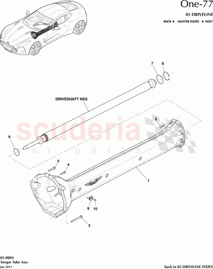 Torque Tube Assembly of Aston Martin Aston Martin One-77