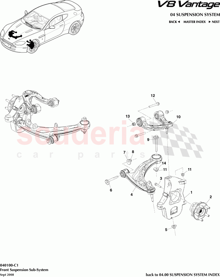 Front Suspension Subsystem of Aston Martin Aston Martin V8 Vantage