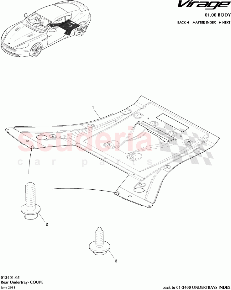 Rear Undertray (Coupe) of Aston Martin Aston Martin Virage