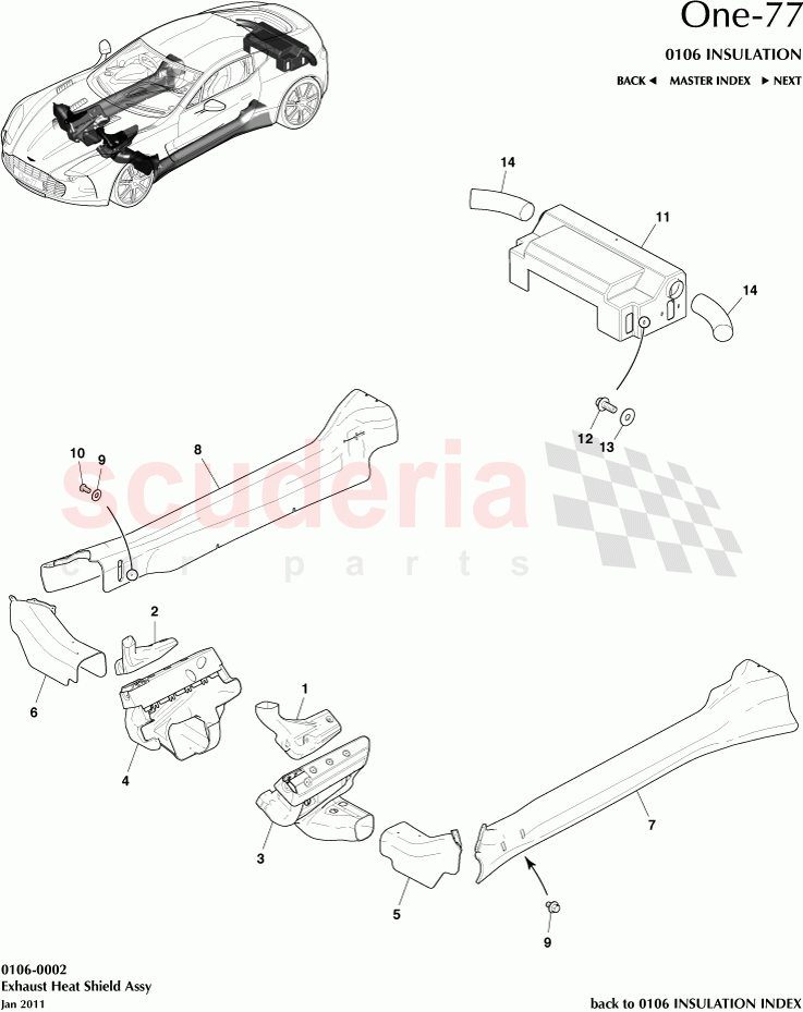 Exhaust Heat Shield Assembly of Aston Martin Aston Martin One-77