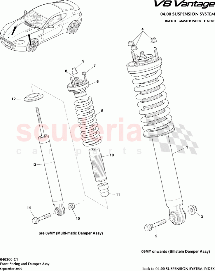 Front Spring and Damper Assembly of Aston Martin Aston Martin V8 Vantage