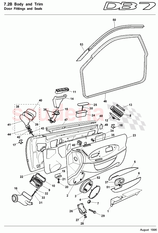 Door Fittings and Seals of Aston Martin Aston Martin DB7 (1995)