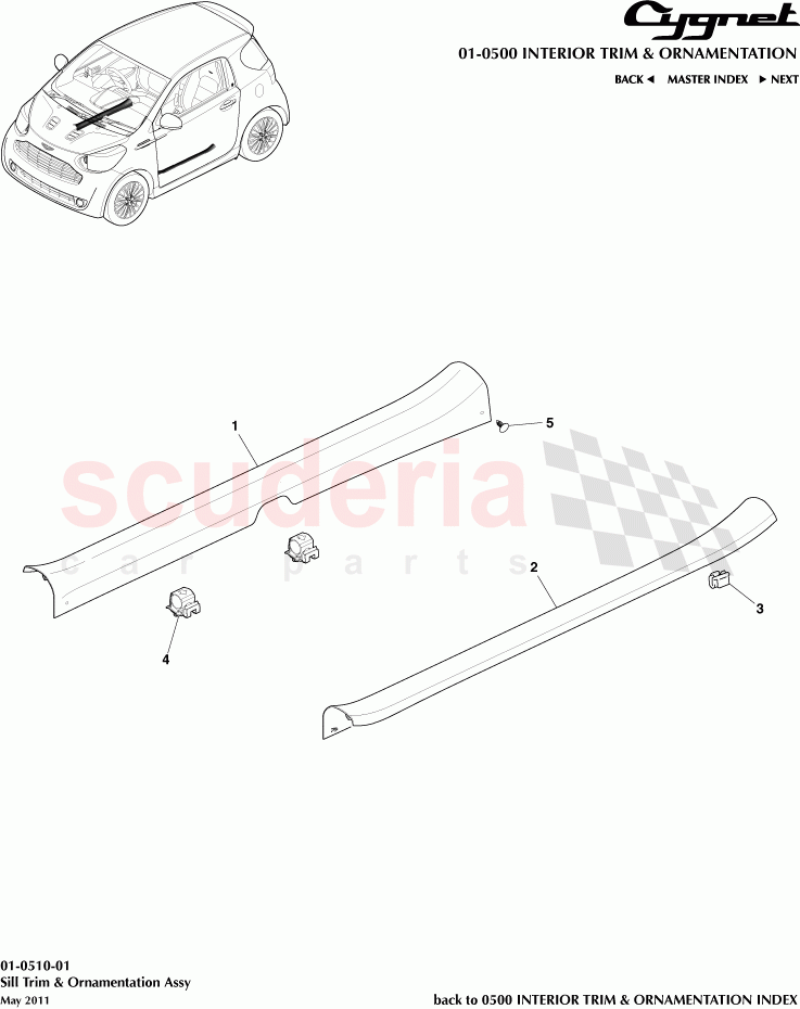 Sill Trim & Ornamentation Assembly of Aston Martin Aston Martin Cygnet