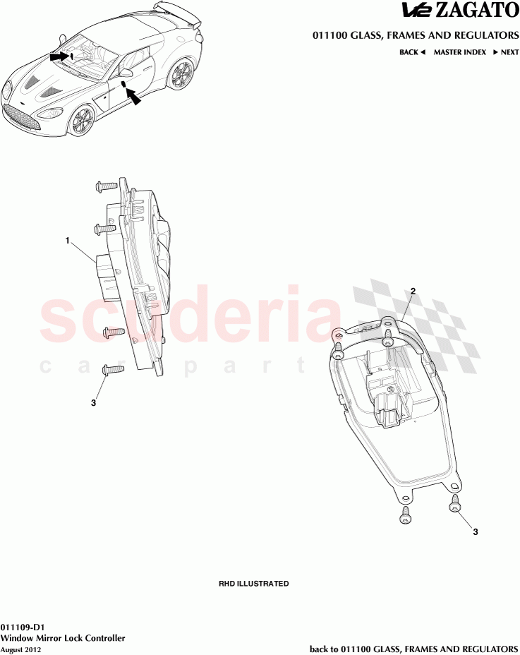 Window Mirror Lock Controller of Aston Martin Aston Martin V12 Zagato