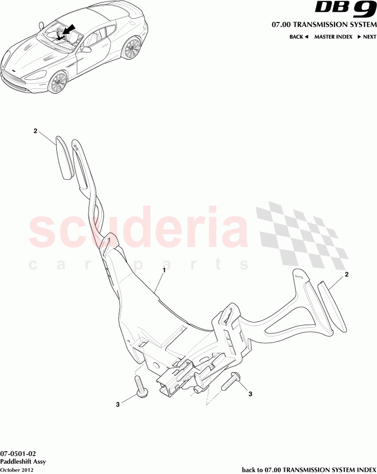 Paddleshift Assembly of Aston Martin Aston Martin DB9 (2013-2016)