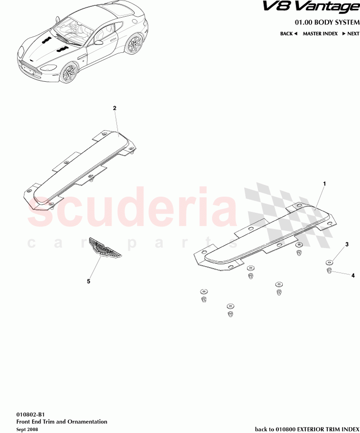 Front End Trim and Ornamentation of Aston Martin Aston Martin V8 Vantage