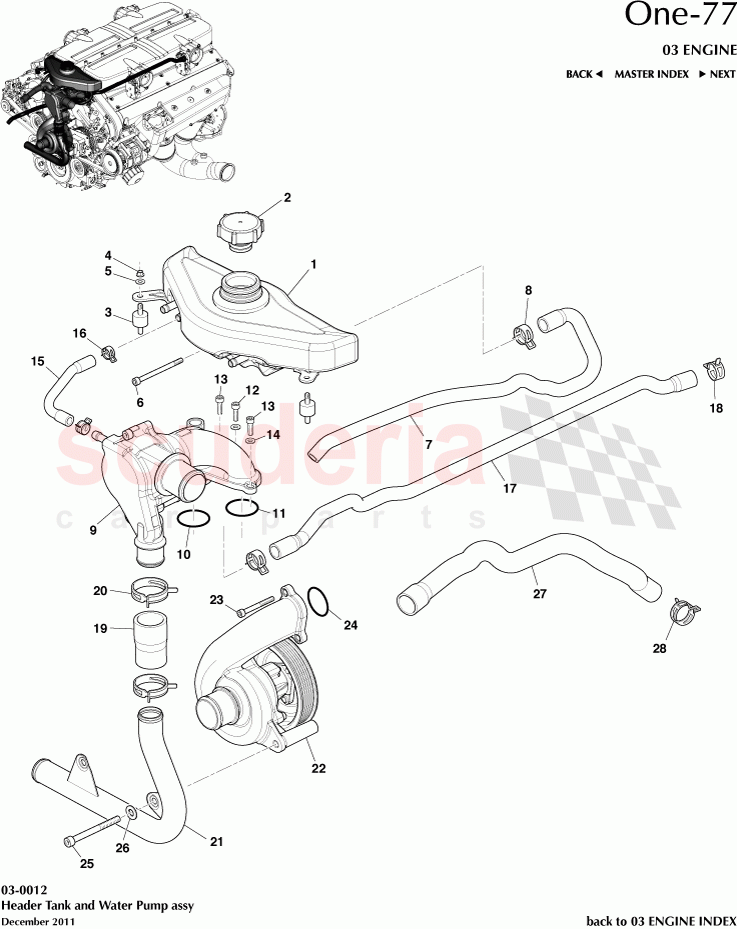 Header Tank and Water Pump Assembly of Aston Martin Aston Martin One-77