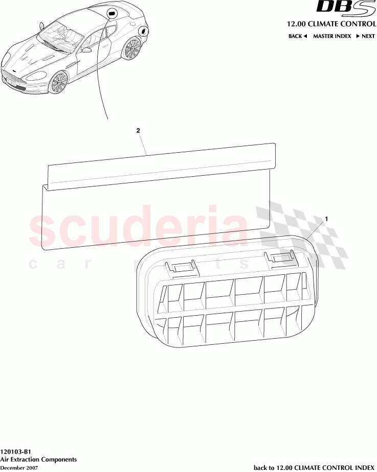 Air Extraction Components of Aston Martin Aston Martin DBS V12