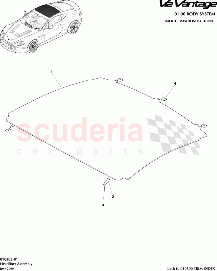 Headliner Assembly of Aston Martin Aston Martin V12 Vantage